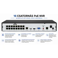 16 csatornás IP NVR rögzítő