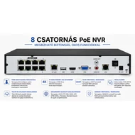 8 csatornás IP NVR rögzítő